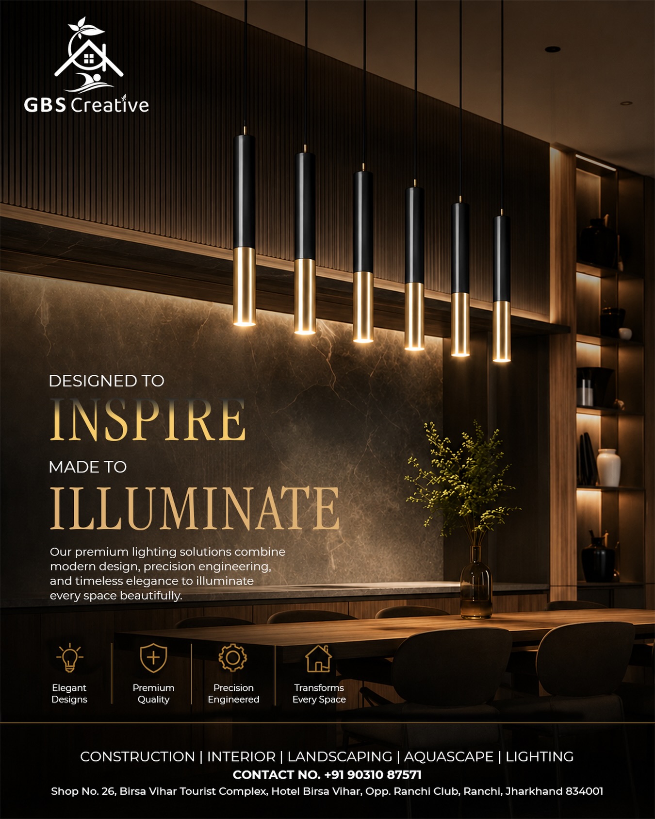 Light that doesn’t just brighten a space — it elevates it. ✨
Premium lighting solutions by GBS